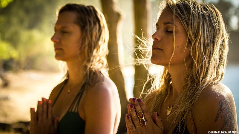 Anjali mudra, prayer, meditation, Hands at Heart, Beach Yoga How to Practice Detachment as an Offering.
