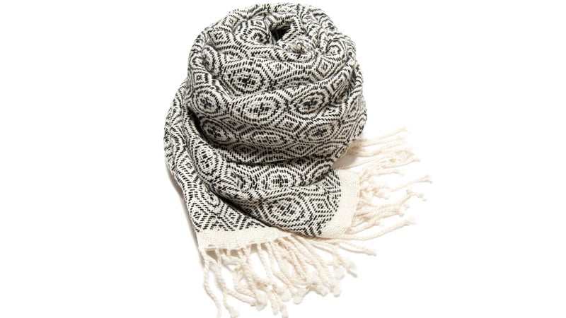 Black and White Alpaca Shawl Black and White Alpaca Shawl