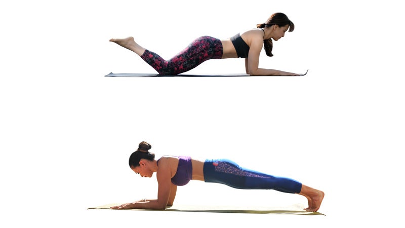 Two Fit Moms in Forearm Plank Two Fit Moms in Forearm Plank