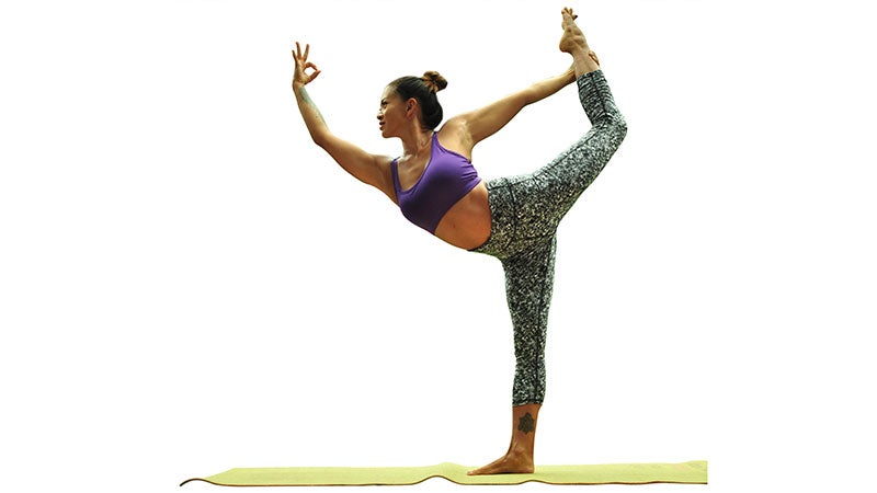 Two Fit Moms in Lord of the Dance pose Two Fit Moms in Lord of the Dance pose, natajurasana