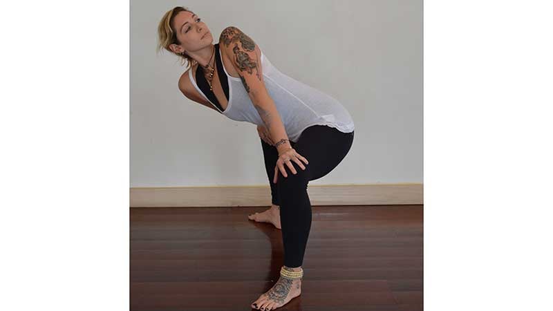 Stefanie Eris in Temple Pose Twist variation Stefanie Eris in Temple Pose Twist variation
