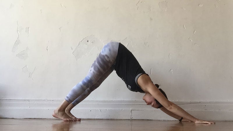 Rae Broderick in Downward-Facing Dog Rae Broderick in Downward-Facing Dog pose, ado mukha svana