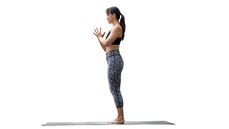 Two Fit Moms in Mountain Pose Two Fit Moms in Mountain Pose, tadasana
