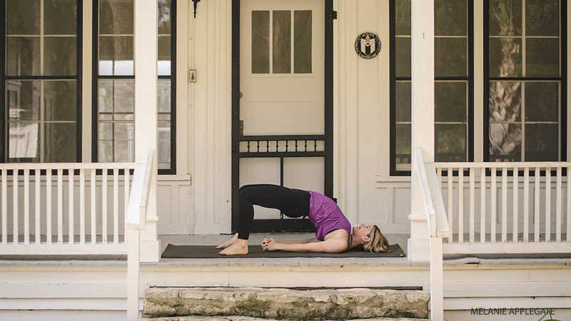 Leah Cullis performs Bridge Pose variations. Leah Cullis performs Bridge Pose variations.