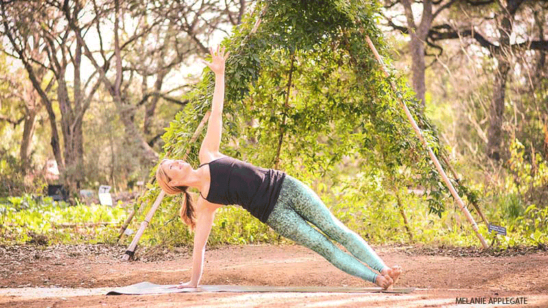 Leah Cullis performs Side Plank variations. Leah Cullis performs Side Plank variations.