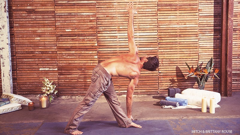 Twisting_Triangle_Holistic-Yoga-Flow travis elliot, holistic yoga, twisted triangle pose, trikonasana
