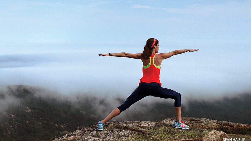 warrior 2 on mountain, Virabhadrasana II warrior 2 on mountain, Virabhadrasana II