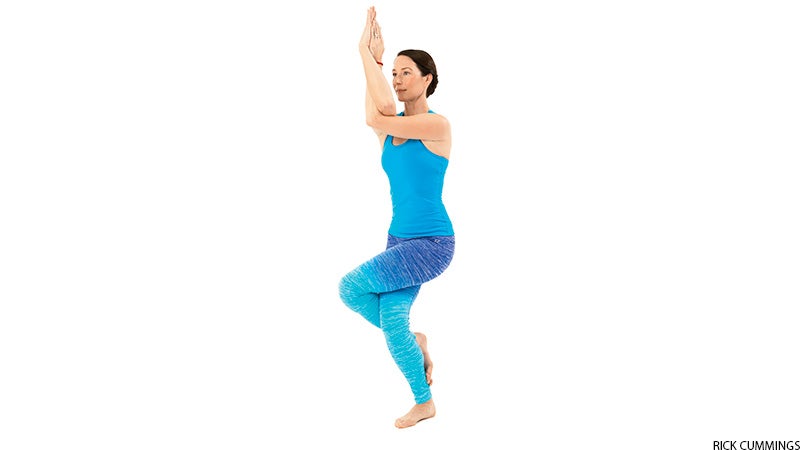 Garudasana with eagle arms Garudasana with eagle arms