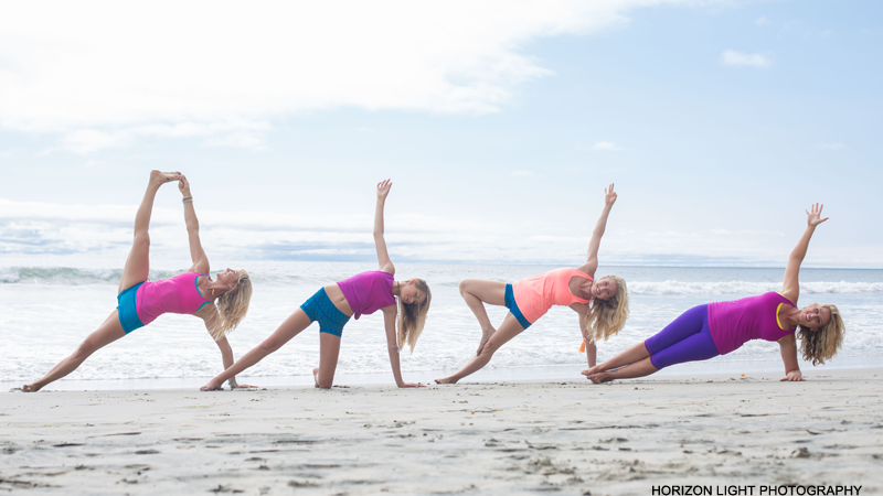 pre-paddle-side-plank side plank, 4 girls, beach