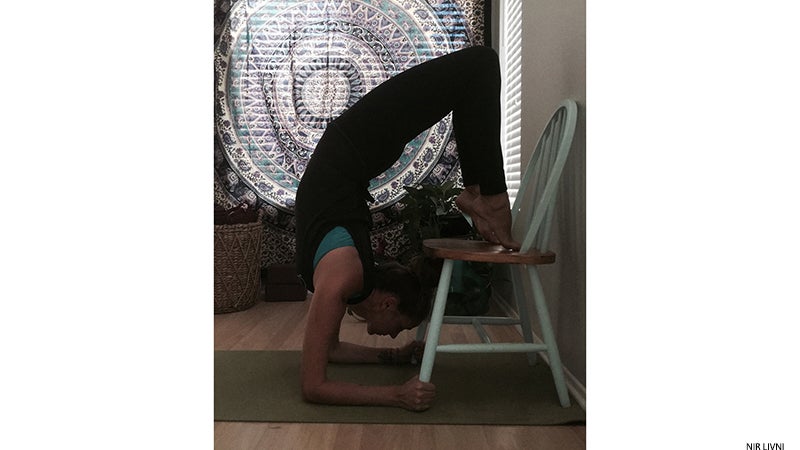 Scorpion Pose Over a Chair Scorpion Pose Over a Chair