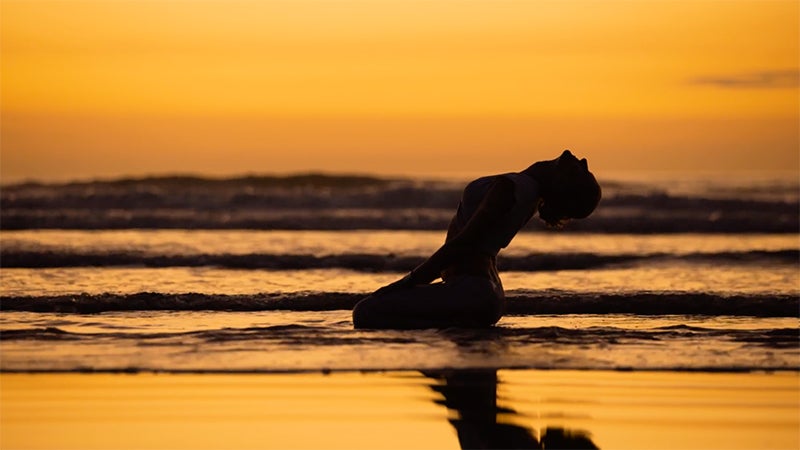 Shiva Rea performs Bhakti Vajrasana. Shiva Rea performs Bhakti Vajrasana.