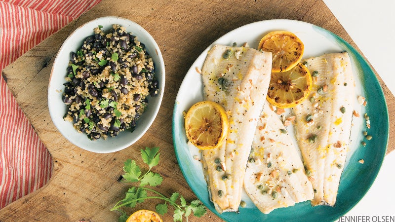 Lemony Trout with Quinoa-Bean Salad Lemony Trout with Quinoa-Bean Salad