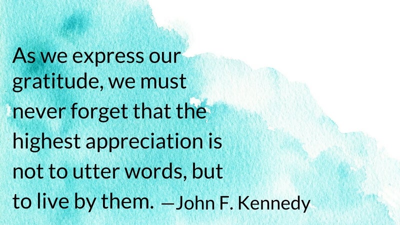 gratitude quote, john f kennedy JFK gratitude quote, john f kennedy