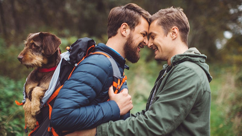 gay couple, hiking gay couple, hiking