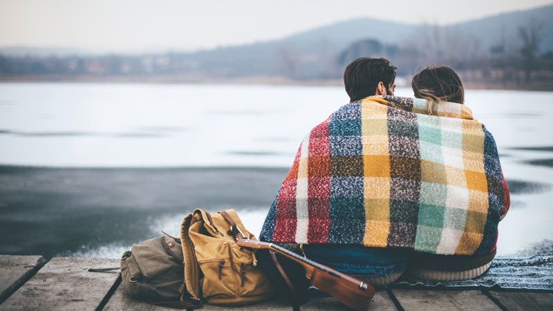 meetmindfulwinter romantic couple under blanket in winter love