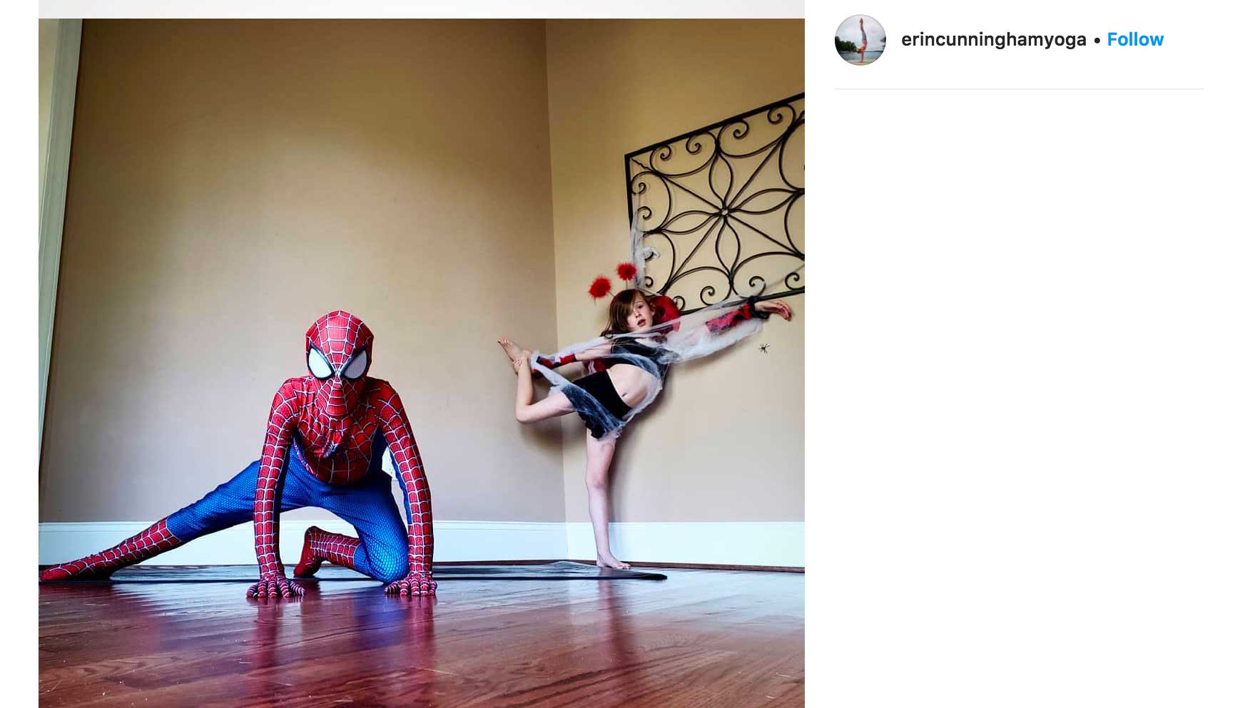 halloween1 People wearing halloween costumes doing yoga