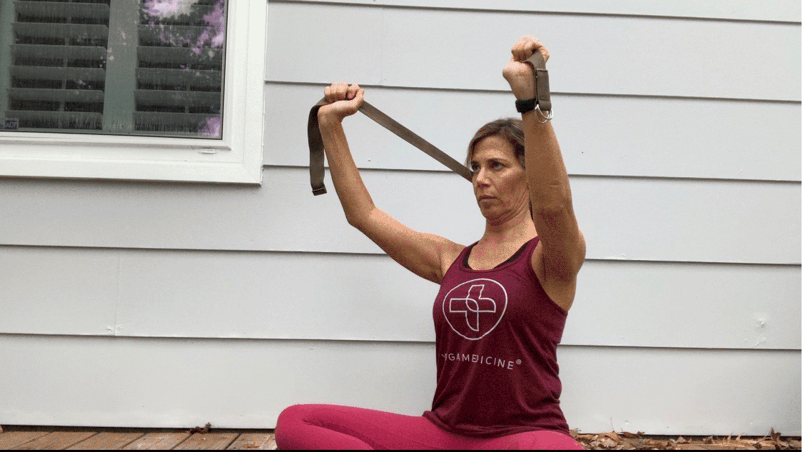 1-neckstretchwithband Yoga Medicine Neck Stretch with Band