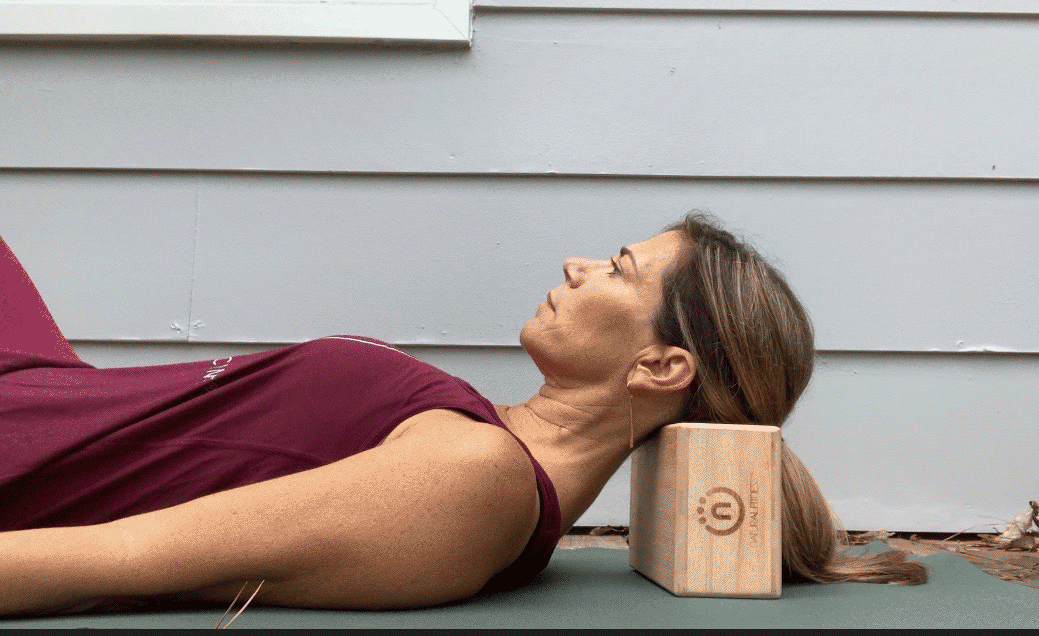 yoga block neck release
