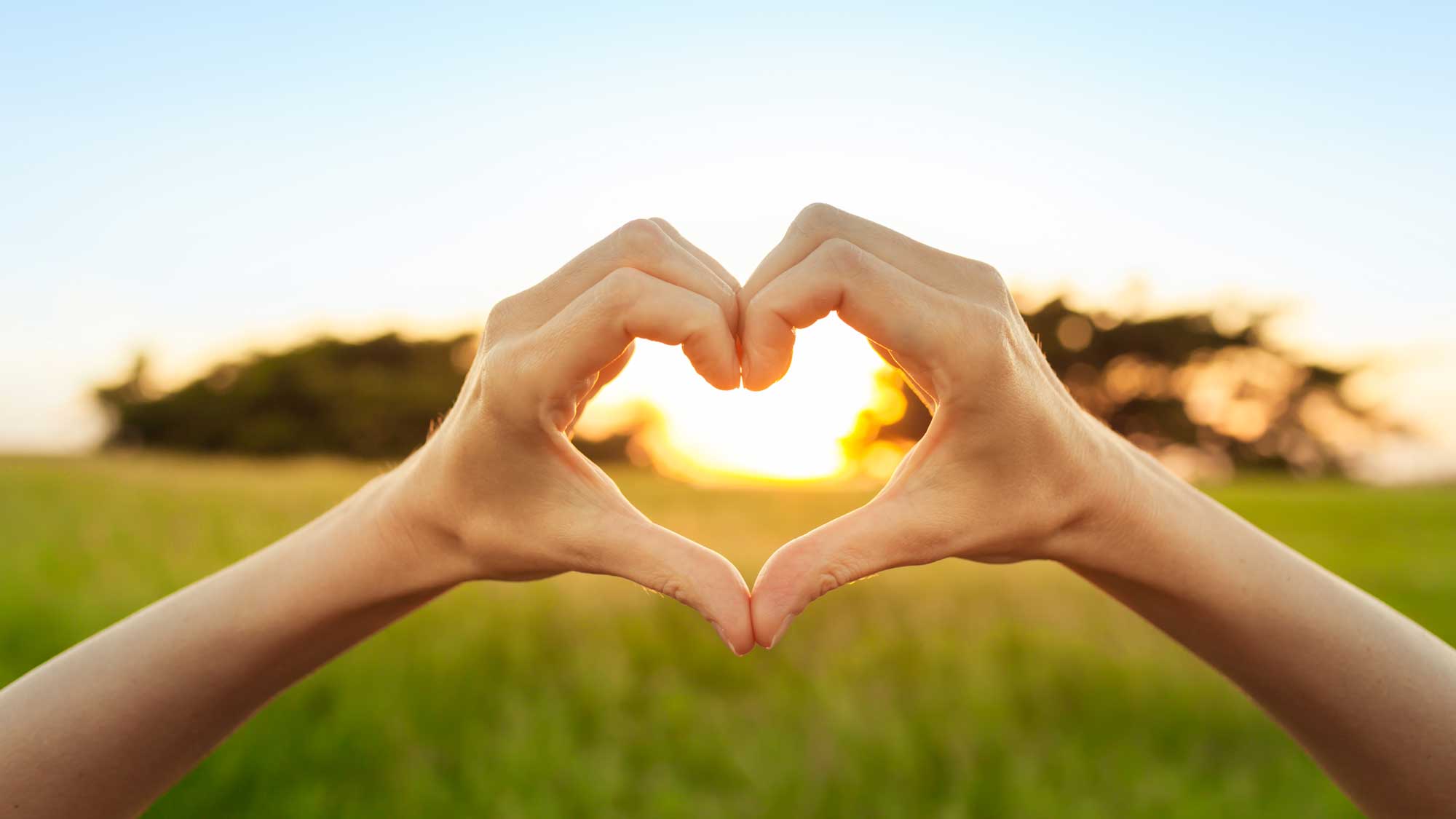 selflove16x9 Self love with heart hands