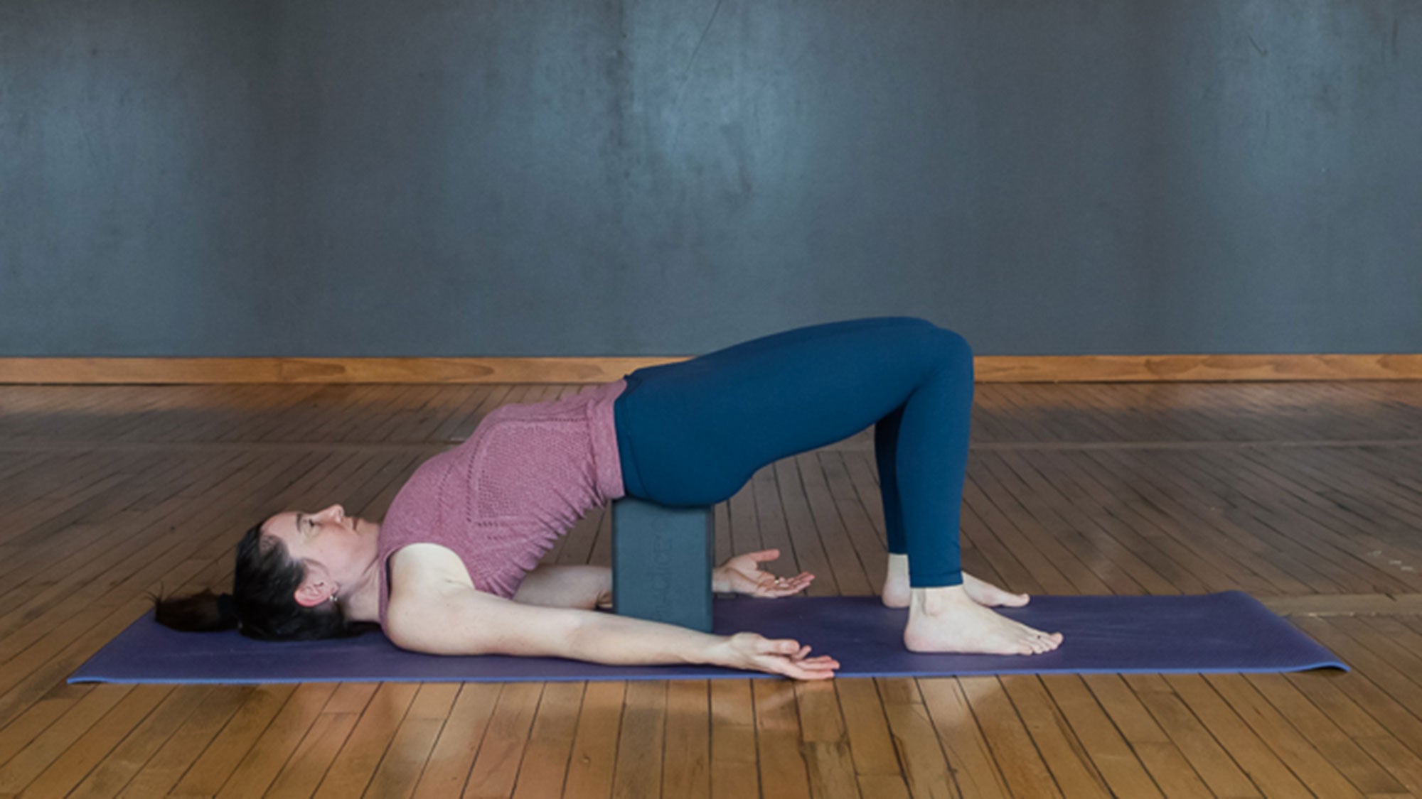 supported-bridge-pose Yoga for a bad day. Supported bridge pose.