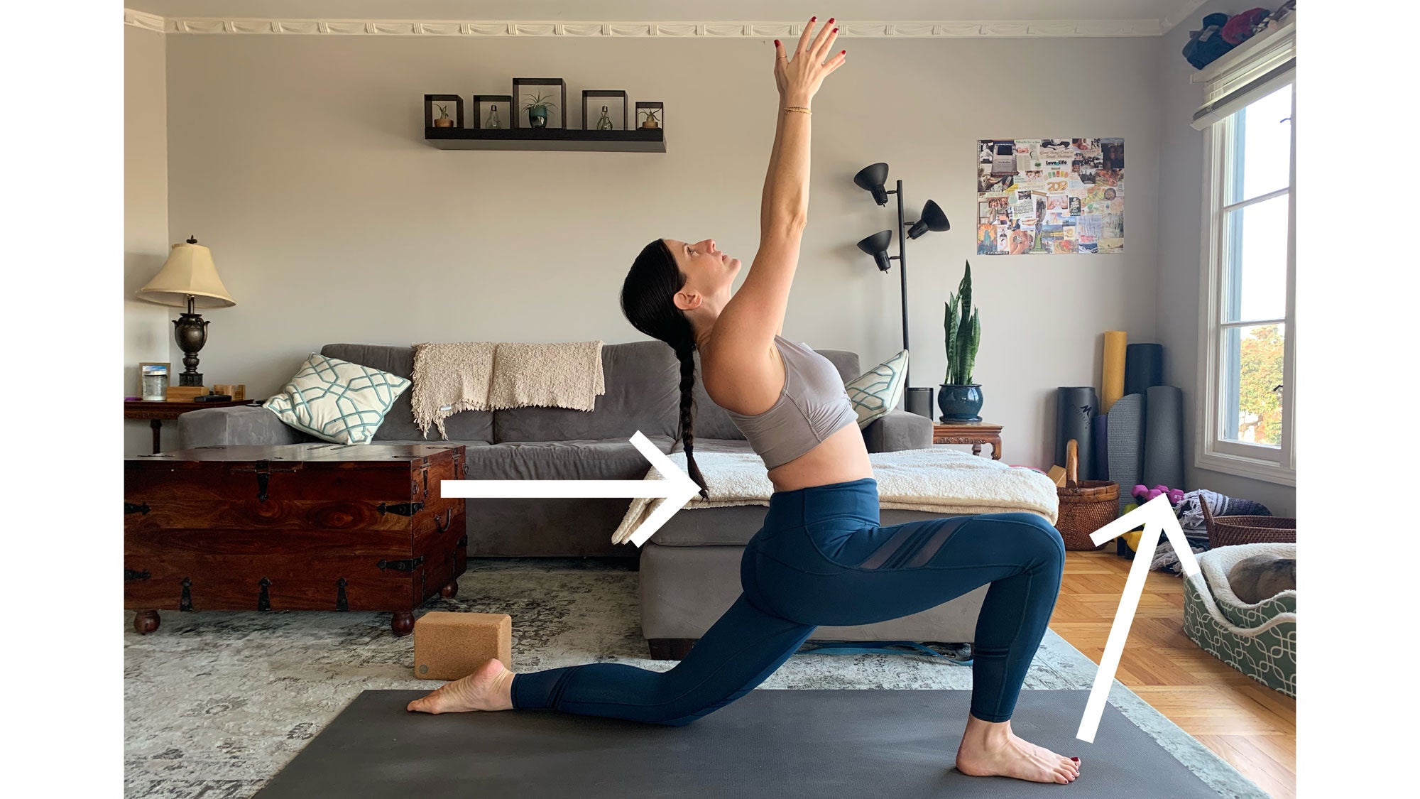 Low-lunge-in-mobility Yoga and hyper-mobility. Low lunge.