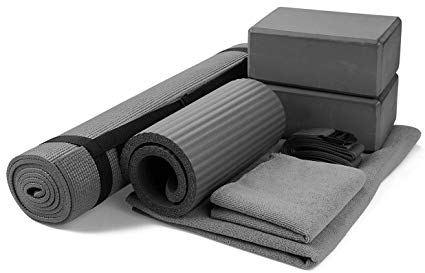 yoga mat and block set