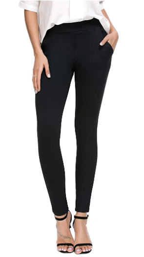 pull on black work pants