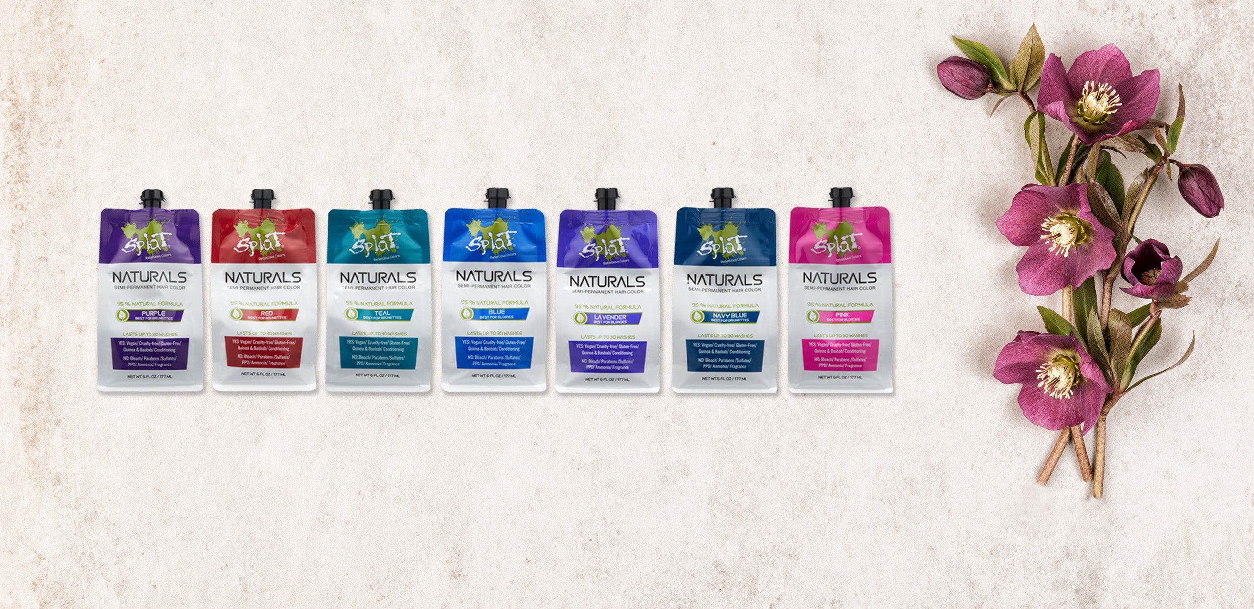 SPLAT_Naturals_FlatLay-Group-FlowerGround None