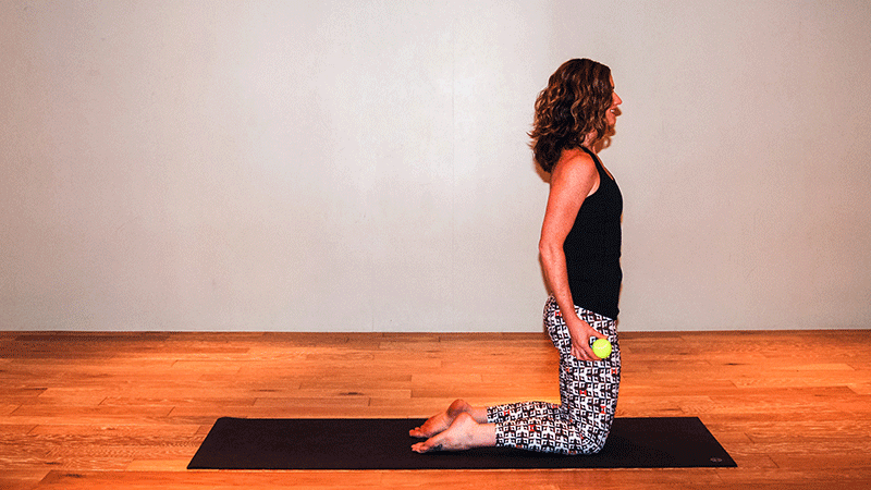 Position your knees wide, with the tops of your feet on the mat. Bring your big toes to touch and send your hips toward your heels. Lay your hands on the floor alongside your torso or stretched in front of you, and release the fronts of your shoulders toward the floor. Feel how the weight of your front shoulders pulls your shoulder blades wide across your back. Stay here for at least 5 deep, Ujjayi breaths as you silently repeat the following mantra: “I am connected.”See also How Yoga Changed One War Vet’s Life
