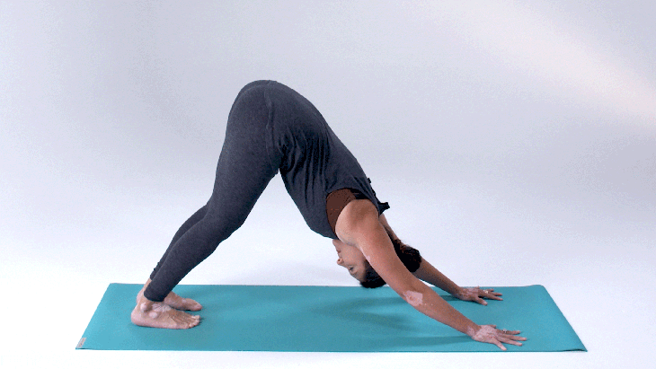 Woman demonstrates Chaturanga Dandasana (Four-Limbed Staff Pose)