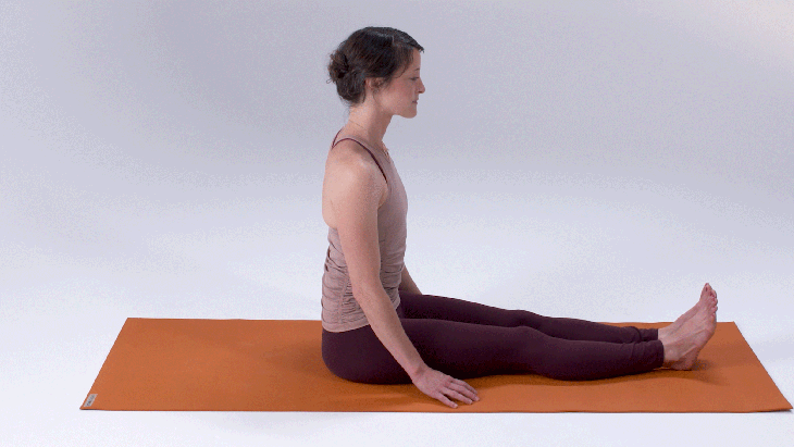 Woman demonstrates Staff Pose