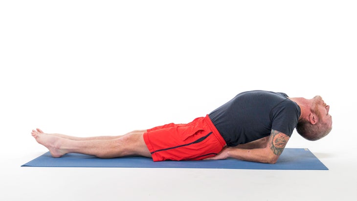 Man in pose with block