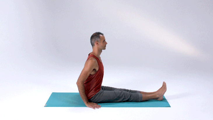 Man demonstrates Pose Dedicated to the Sage Marichi III