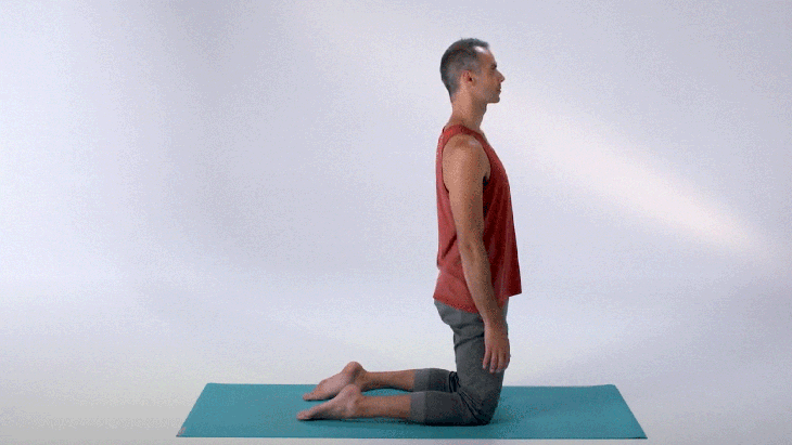 Man demonstrates Camel Pose