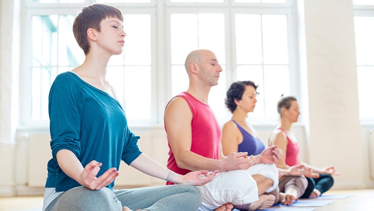 yoga class, meditation, stock kirtan, chanting, meditation