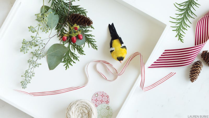 gift basket holiday celebration bird acorn