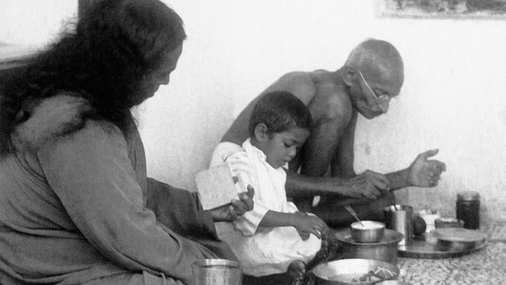 Yogananda with Gandhi