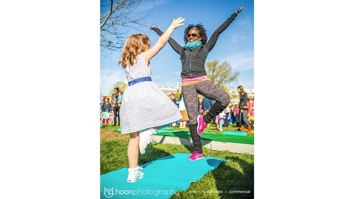 Faith Hunter, White House Yoga Garden, Tree Pose Faith Hunter, White House Yoga Garden, Tree Pose