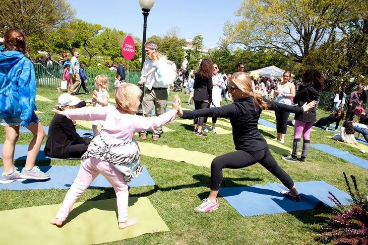 Leah Cullis, The Yoga Garden at the White House, Warrior II Leah Cullis, The Yoga Garden at the White House, Warrior II