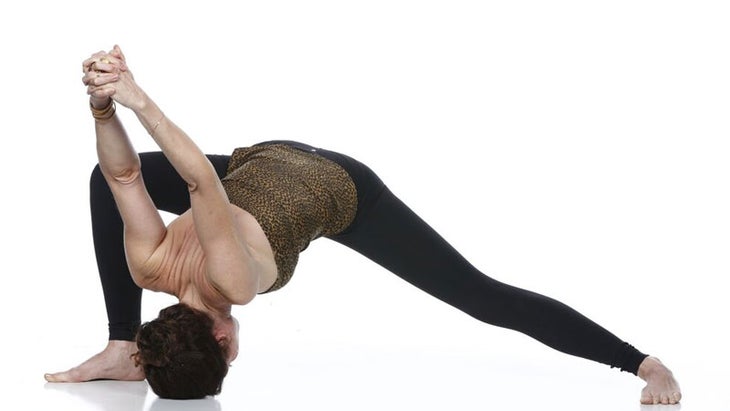 Sianna Sherman in Humble Warrior pose sianna sherman, humble warrior, baddha virabhadrasana