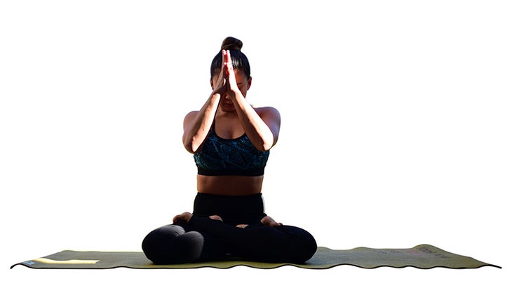Two Fit Moms in Lotus Pose Two Fit Moms in Lotus Pose