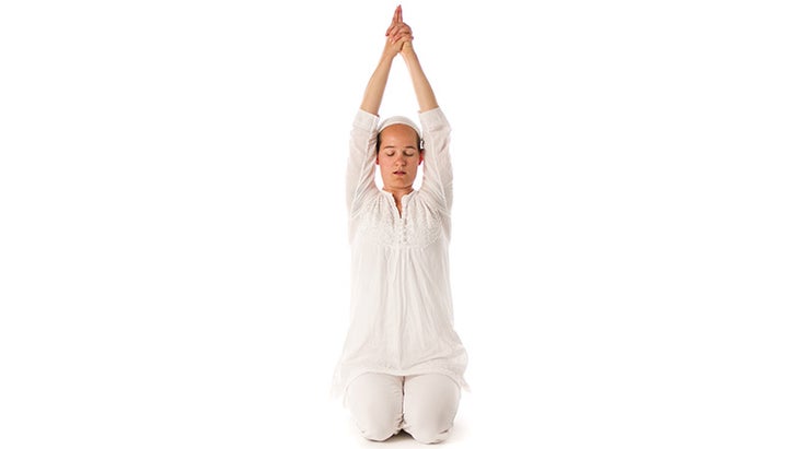 Sat-Kriya guru jagat, kriya, easy seat pose variation, sukhasana
