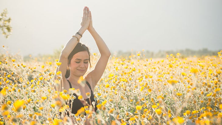iStock-661964202 Kapha, field, flowers, meditation