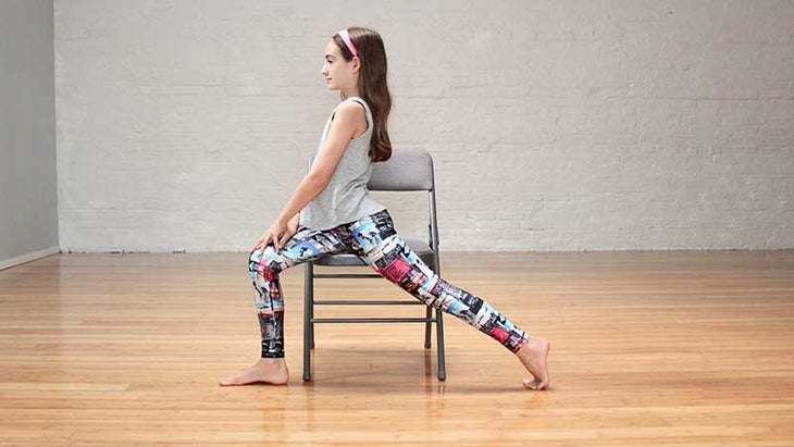 IMG_7291 chair yoga, crescent lunge pose, anjaneyasana