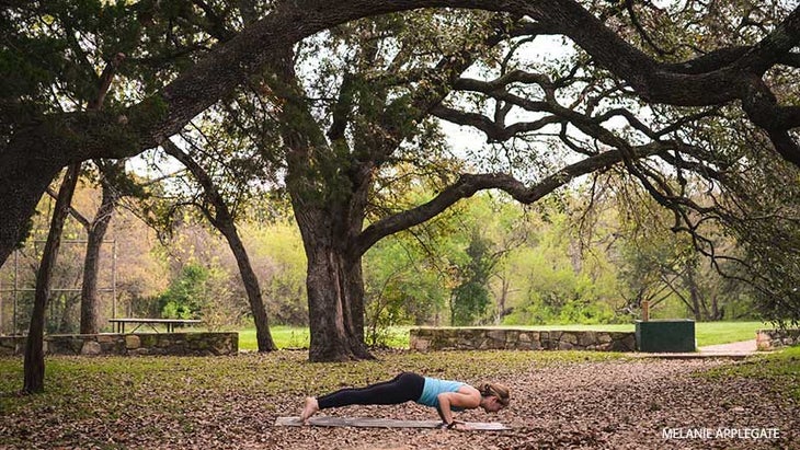 Leah Cullis demonstrates common mistakes in Chaturanga. Leah Cullis demonstrates common mistakes in Chaturanga.