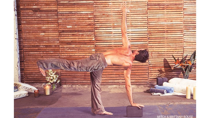 Twisting-Half-Moon_Holistic-Yoga-Flow travis elliot, holistic yoga, twisting half moon pose, Parivrtta Ardha Chandrasana