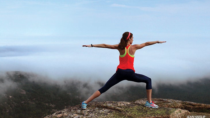 warrior 2 on mountain, Virabhadrasana II warrior 2 on mountain, Virabhadrasana II