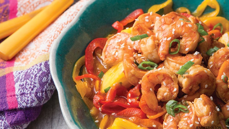 Teriyaki Shrimp and Pineapple with Bell Pepper Noodles Teriyaki Shrimp and Pineapple with Bell Pepper Noodles