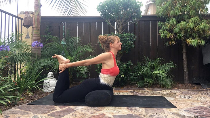 Bow Pose on a Bolster Bow Pose on a Bolster