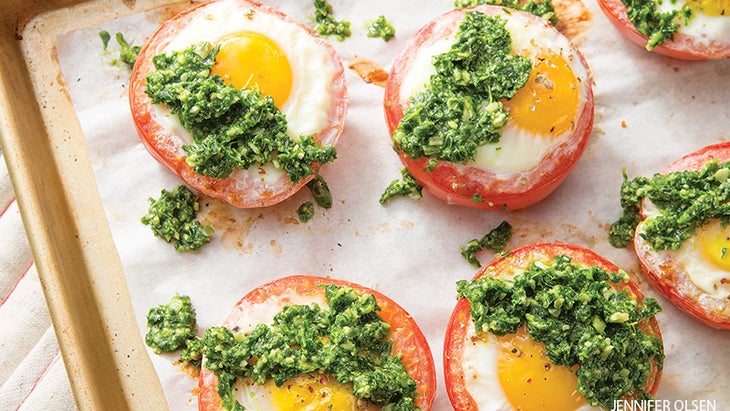 Tomatoes and Eggs with Kale Pesto Tomatoes and Eggs with Kale Pesto